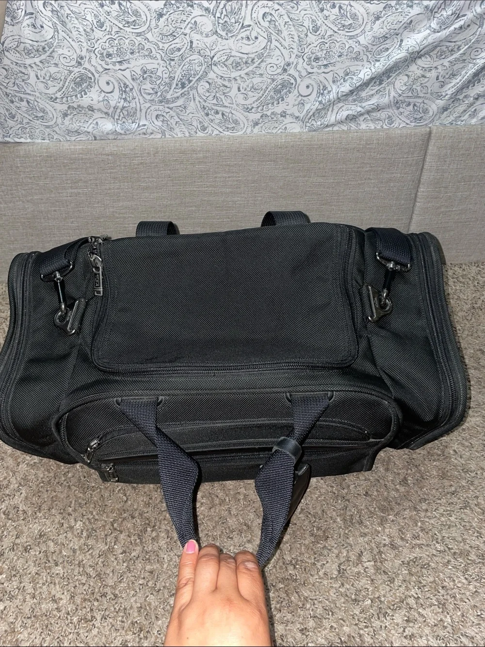 TUMI Black Travel Duffel Bag - Compact Carry-All